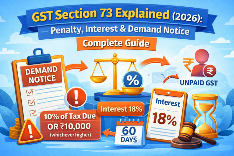 GST Section 73 Explained (2026): Penalty, Interest & Demand Notice – Complete Guide