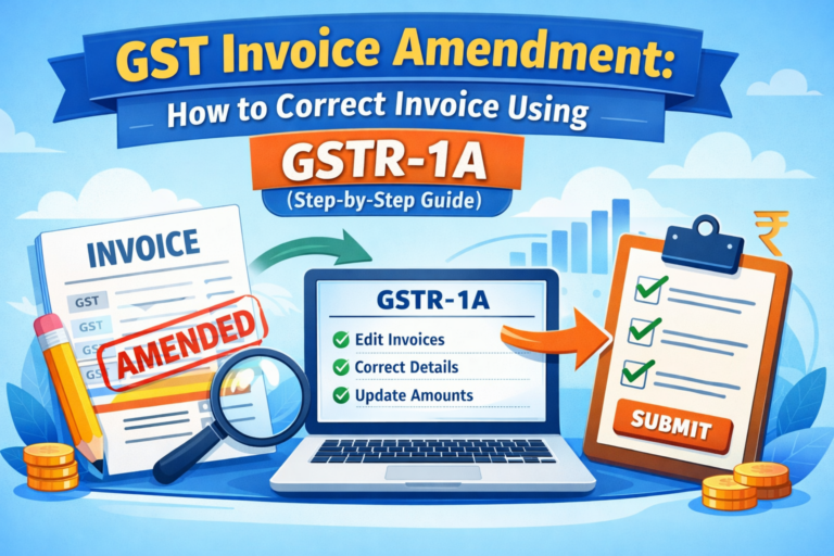 GST Invoice Amendment: How to Correct Invoice Using GSTR-1A (Step-by-Step Guide