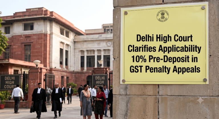 Delhi High Court Clarifies Applicability of 10% Pre-Deposit in GST Penalty Appeals