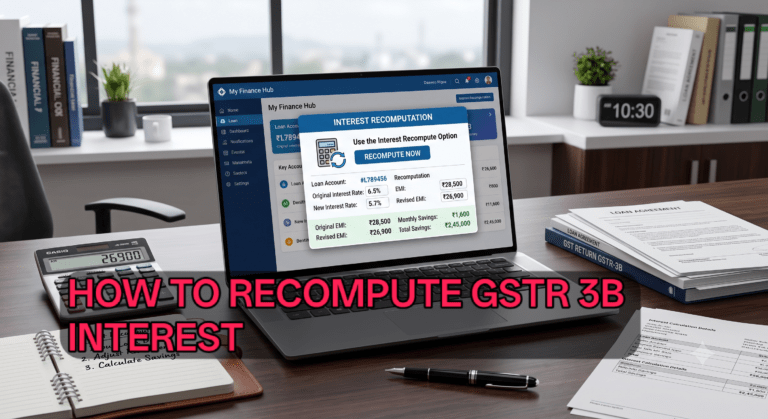 GSTR-3B Interest Re-computation: How to Use the RE-COMPUTE INTEREST Option