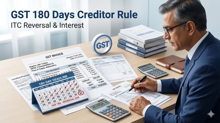 GST 180 Days Creditor Rule: ITC Reversal, Interest & Book Adjustment